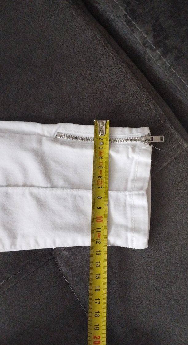 Kadın Beyaz Pamuklu Fermuarlı Beyaz kot Pantolon - Görsel 5