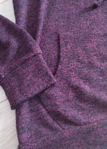 Bordo Yüksek Yakalı Kadın Sweatshirt - Görsel 4