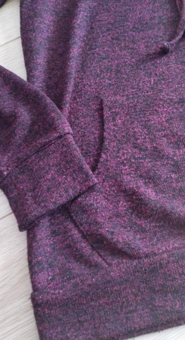 Bordo Yüksek Yakalı Kadın Sweatshirt - Görsel 4