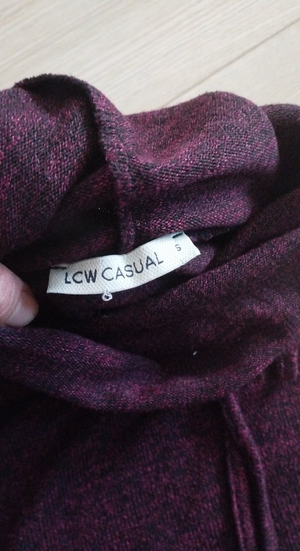 Bordo Yüksek Yakalı Kadın Sweatshirt - Görsel 2