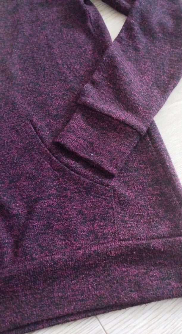 Bordo Yüksek Yakalı Kadın Sweatshirt - Görsel 3