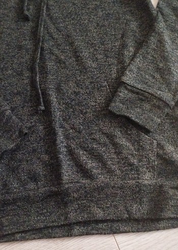 haki siyah karışık Kadın Yüksek Yakalı Triko Sweatshirt - Görsel 4