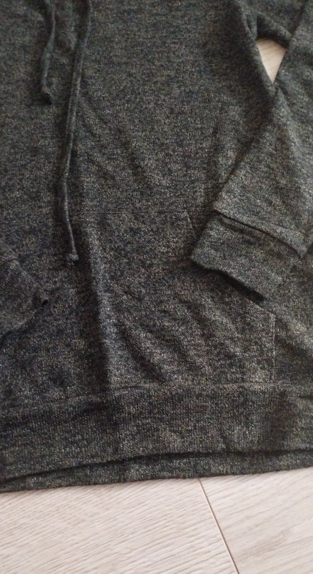 haki siyah karışık Kadın Yüksek Yakalı Triko Sweatshirt - Görsel 4