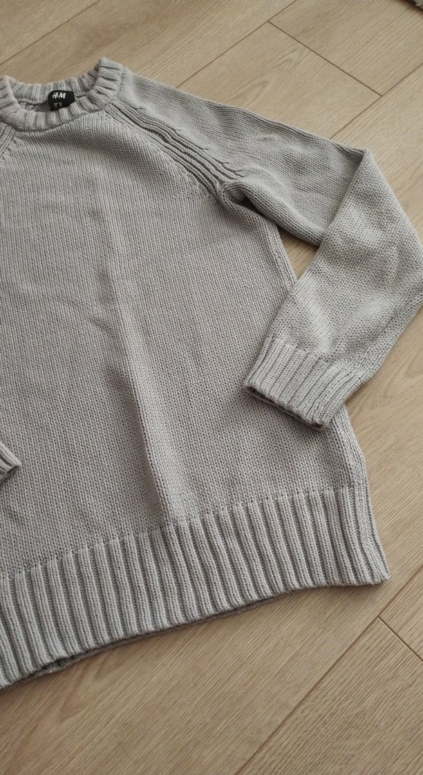 Gri Kadın Örgü Kazak, Bisiklet Yaka, Rahat Kesim - Görsel 3