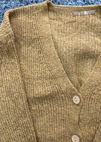 Kadın Kahverengi Düğmeli Triko Hırka - Görsel 2