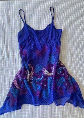 American Vintage Y2k vintage coquette lolita mavi mini elbise