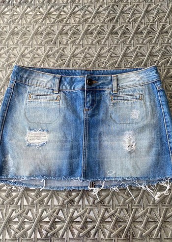 Y2k vintage MNG jeans mini kot etek