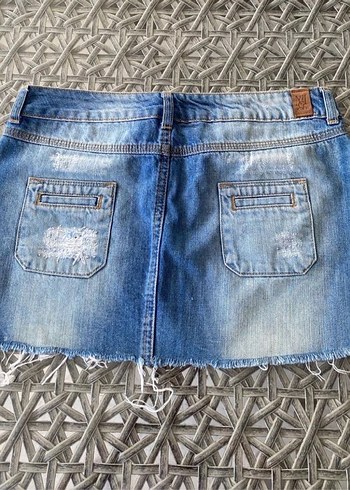 l Beden mavi Renk Y2k vintage MNG jeans mini kot etek