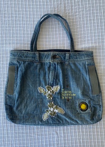 Y2k vintage grunge bohem red star von dutch killstar jean çanta