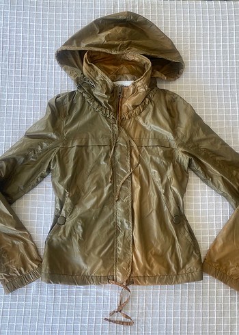 Y2k vintage bohem grunge goth haki yeşil yağmurluk mont