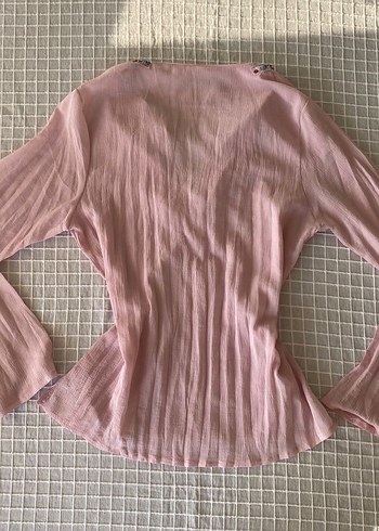 m Beden Y2k vintage bohem fairycore lolita taşlı pembe gömlek bluz