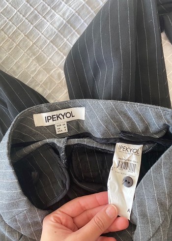 İpekyol siyah gri kumaş pantolon - Görsel 3