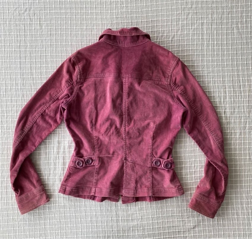 Y2k vintage lolita coquette kadife pembe ceket - Görsel 2