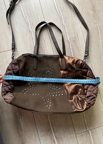 Y2k vintage bohem süet deri geniş çanta - Görsel 6