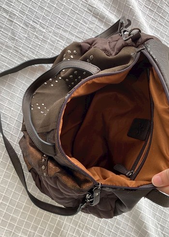 Y2k vintage bohem süet deri geniş çanta - Görsel 4