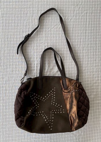 Y2k vintage bohem süet deri geniş çanta - Görsel 2