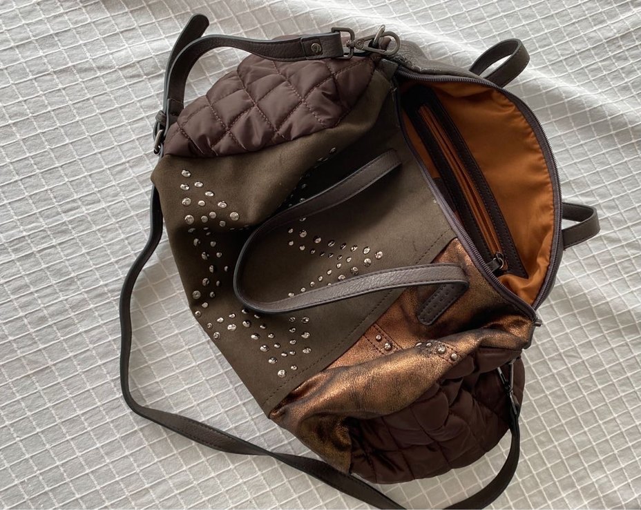 Y2k vintage bohem süet deri geniş çanta - Görsel 5