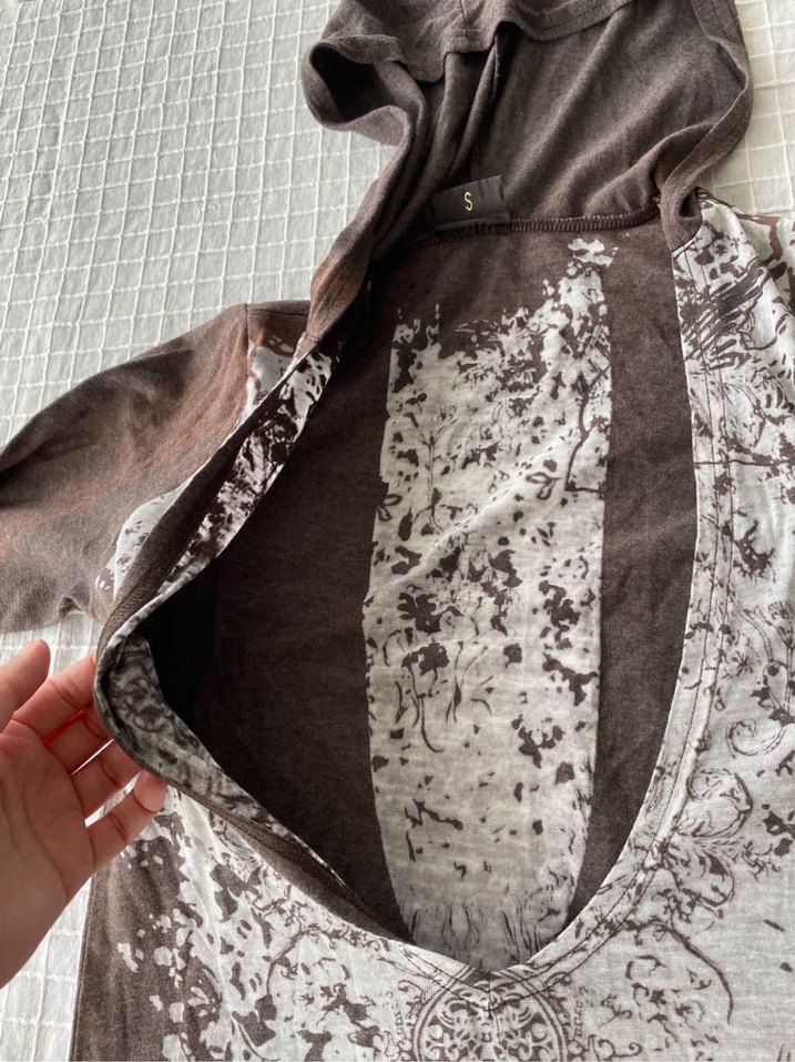 Y2k vintage gothic grunge bohem vampirecore bluz body - Görsel 3