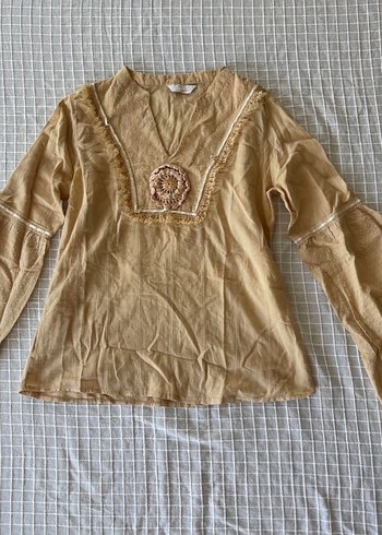 Y2k vintage coquette 2000s krem gömlek - Görsel 2