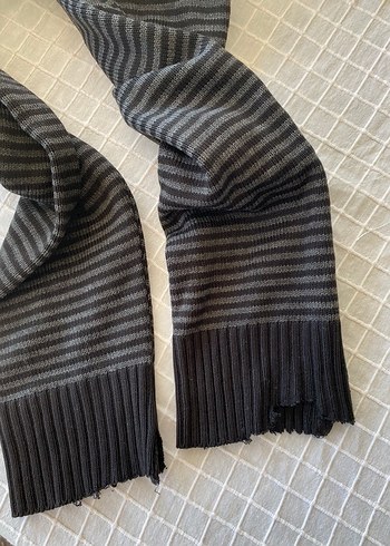 Y2k vintage downtown siyah çizgili kapüşonlu sweatshirt - Görsel 7