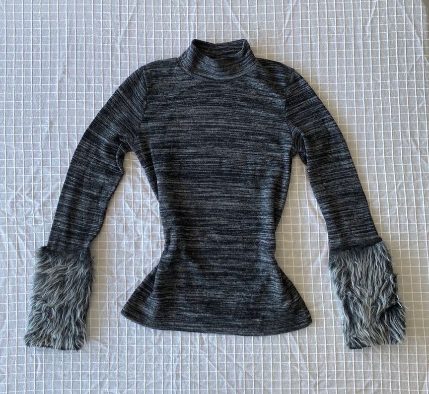 Fur y2k vintage baddie kazak bluz - Görsel 2