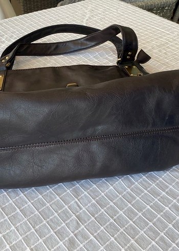 Y2k vintage downtown acı kahverengi orjinal deri çanta - Görsel 3