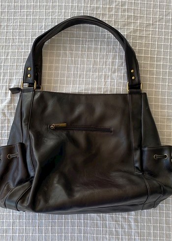 Y2k vintage downtown acı kahverengi orjinal deri çanta - Görsel 2