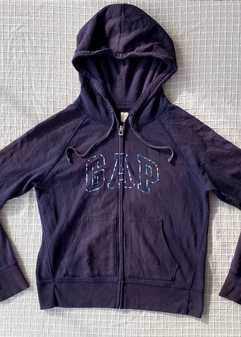 Gap lacivert orijinal zip kapüşonlu hırka ceket sweatshirt - Görsel 3