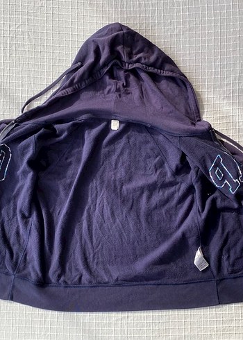 Gap lacivert orijinal zip kapüşonlu hırka ceket sweatshirt - Görsel 5