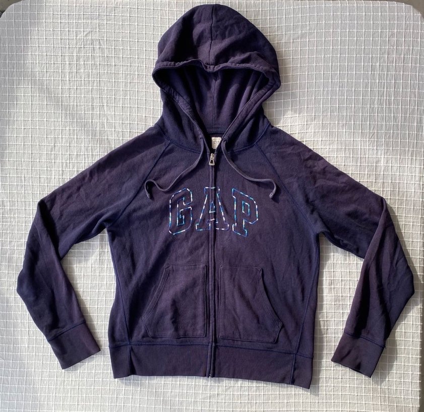 Gap lacivert orijinal zip kapüşonlu hırka ceket sweatshirt - Görsel 3