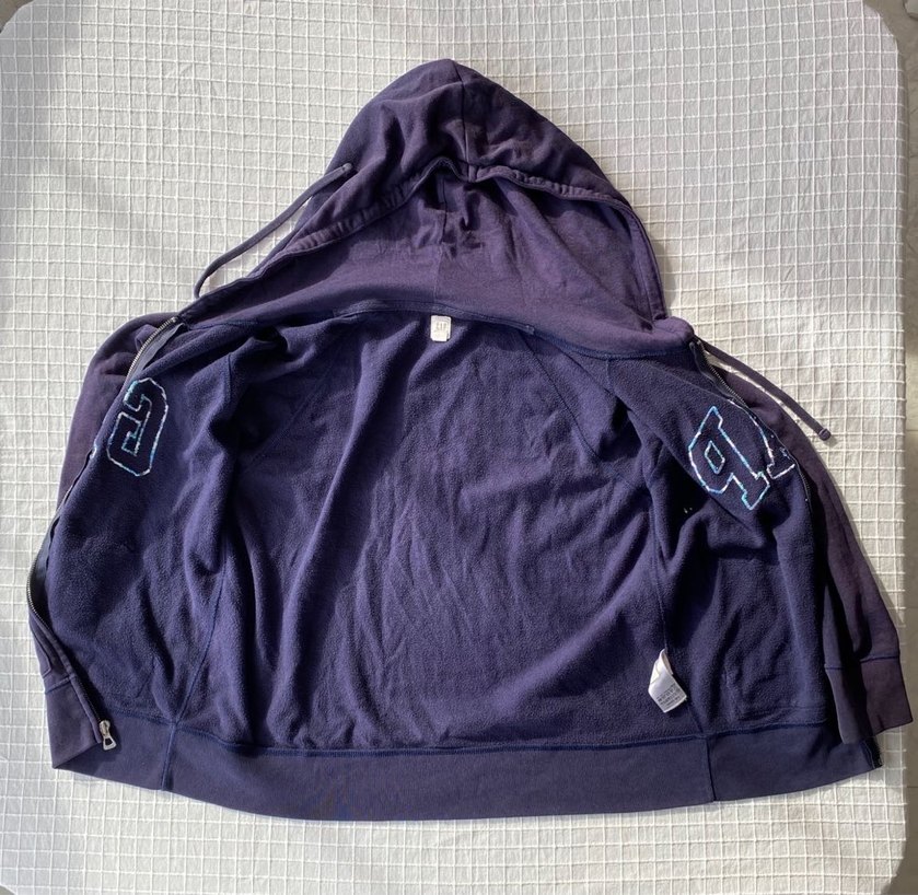 Gap lacivert orijinal zip kapüşonlu hırka ceket sweatshirt - Görsel 5