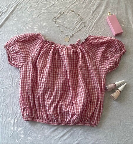 American Vintage Coquette milkmaid lolita pembe bluz