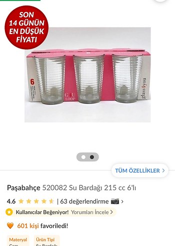 Paşabahçe Pasabahce 12 Li Su Bardagi