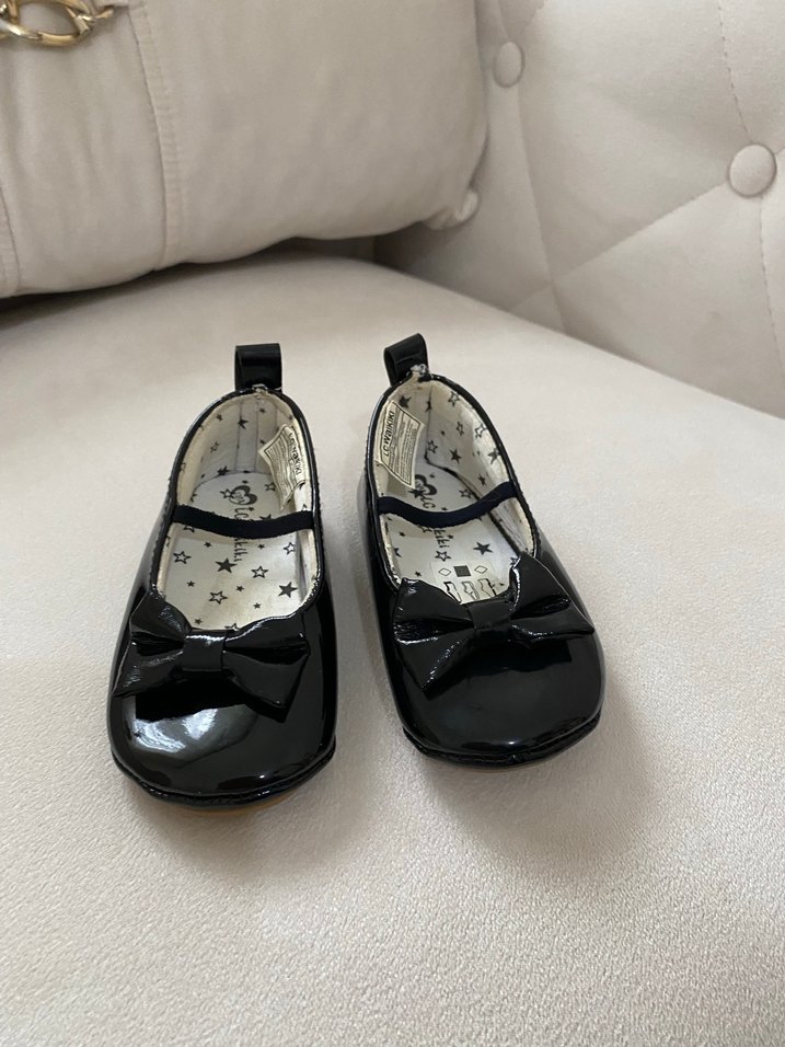 Kız Çocuk Siyah Rugan Babet Ayakkabı - Görsel 2