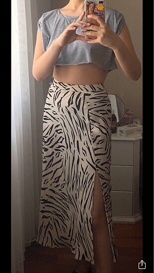 Zebra desenli etek