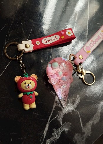 Pembe Bohem Püsküllü Renkli Anahtarlık - Görsel 2