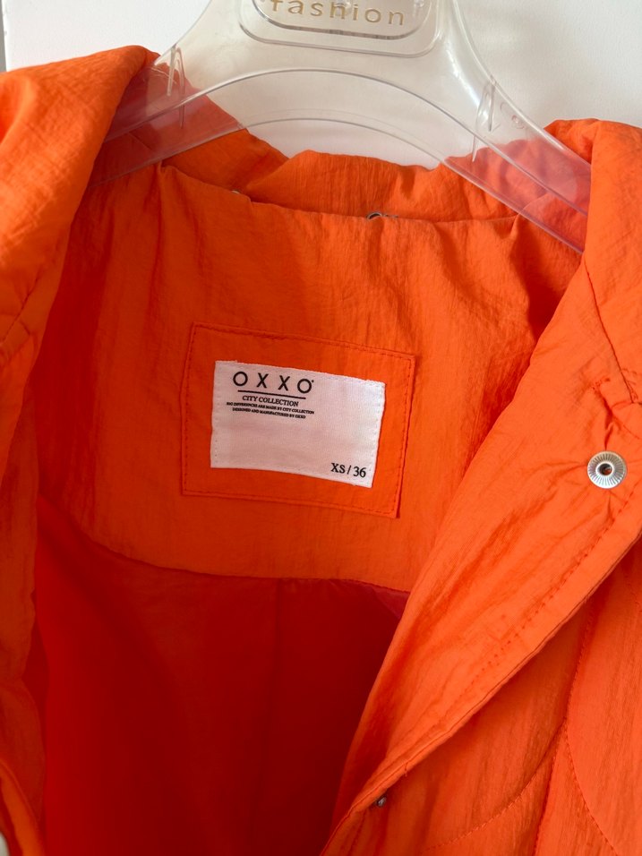 Düğmeli Parlak Turuncu Midi Kadın Ceket - Görsel 2