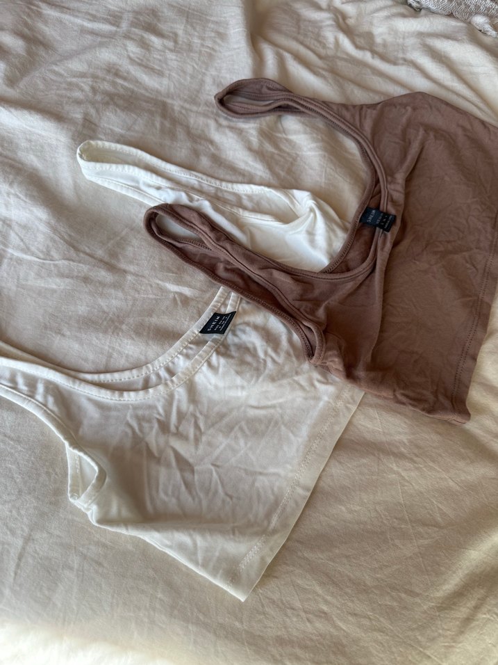 Minimalist Bej beyaz Kadın Bralet - Görsel 5