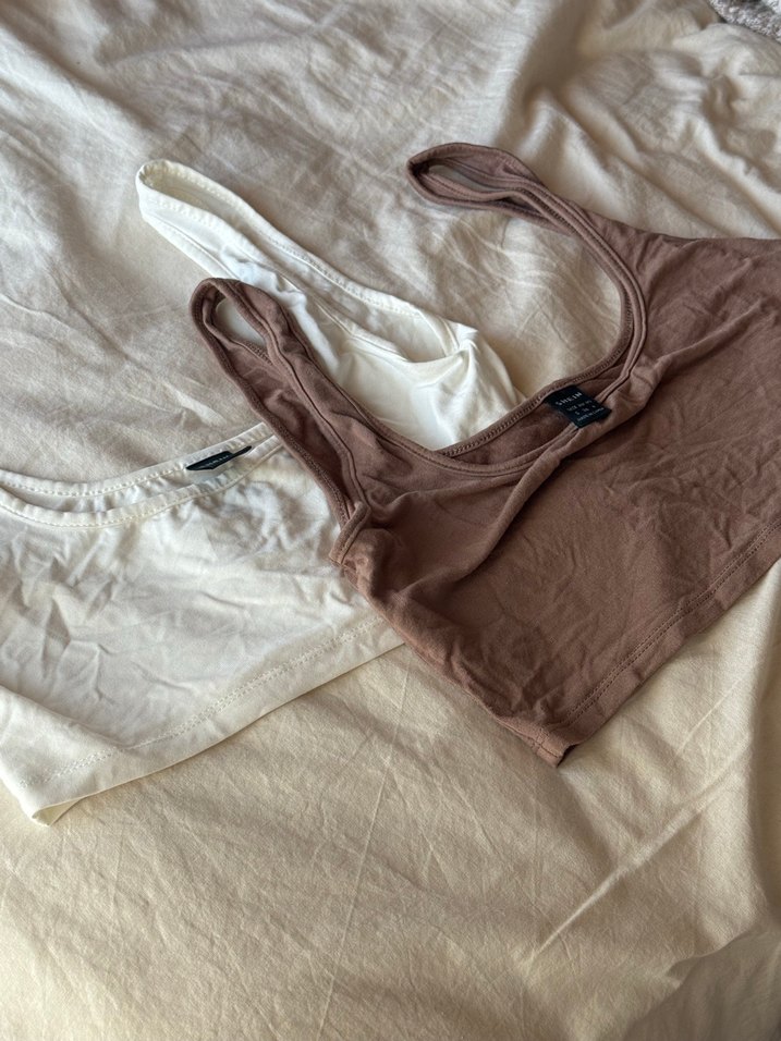 Minimalist Bej beyaz Kadın Bralet - Görsel 2