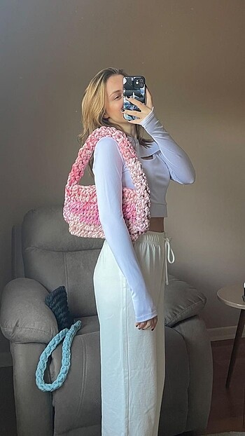 Zara Pembe tasarım çanta