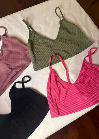 xs Beden çeşitli Renk Kadın Mini Atlet Bralet üç Renkli