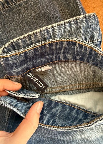 Bol kesim midi kot pantolon
