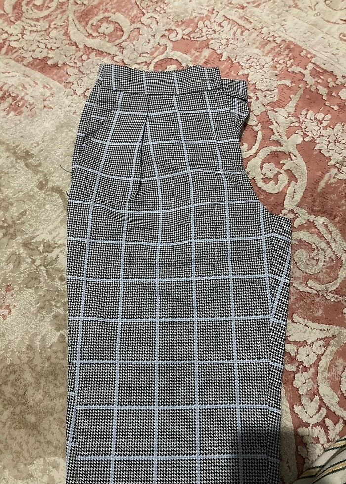 Kareli kumaş pantolon - Görsel 2