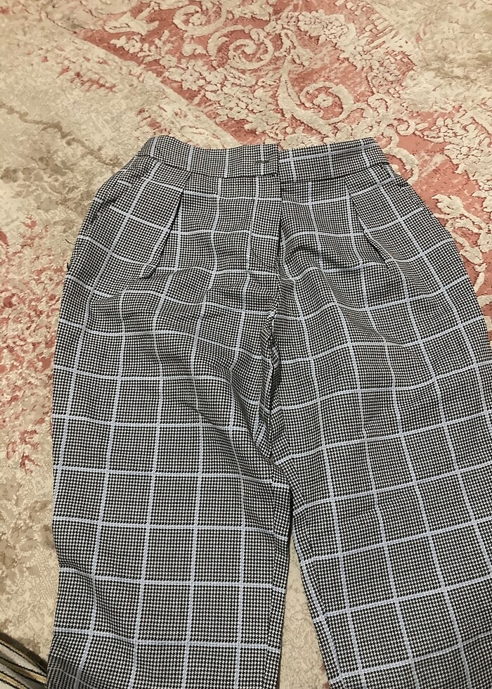 Kareli kumaş pantolon - Görsel 3