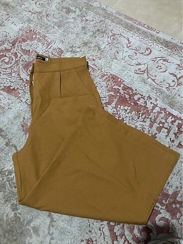 Bol pantolon hardal renkli