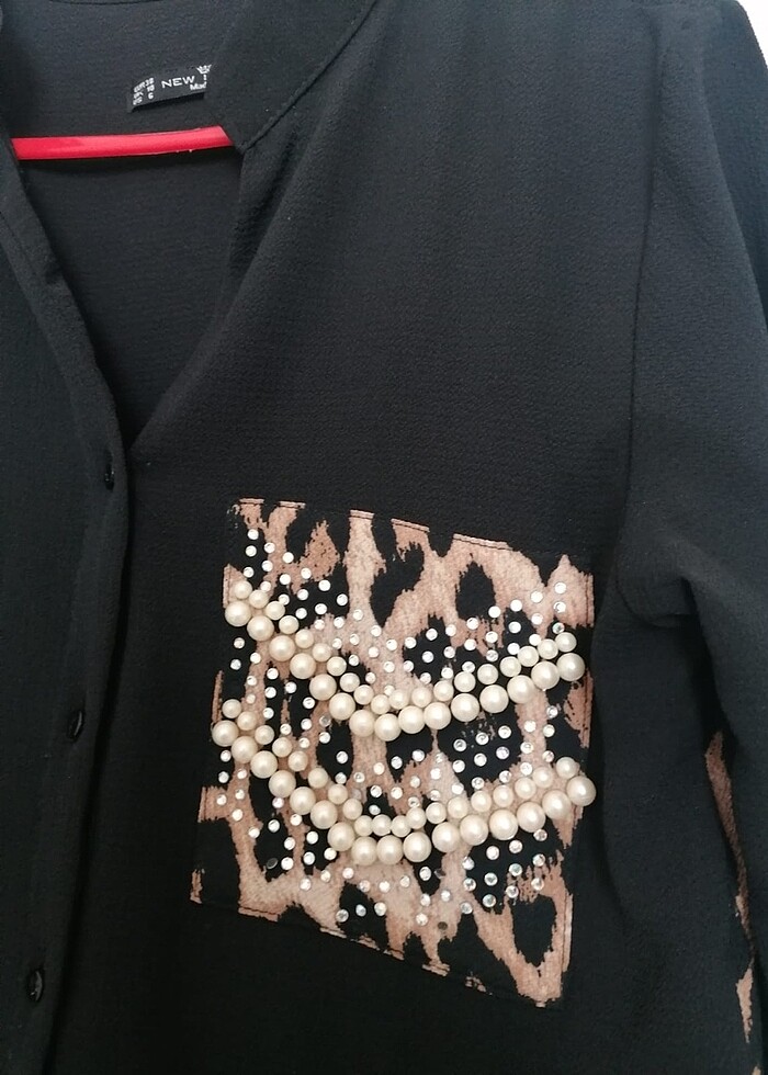 leopar detay gömlek - Görsel 2