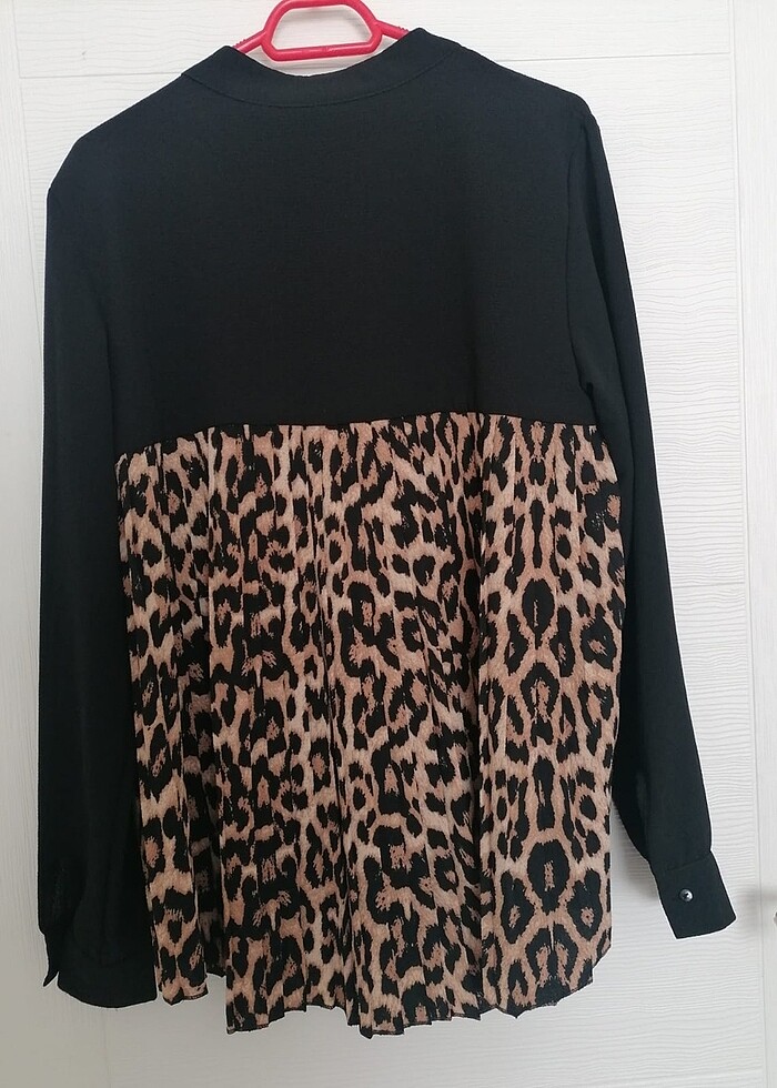leopar detay gömlek - Görsel 4