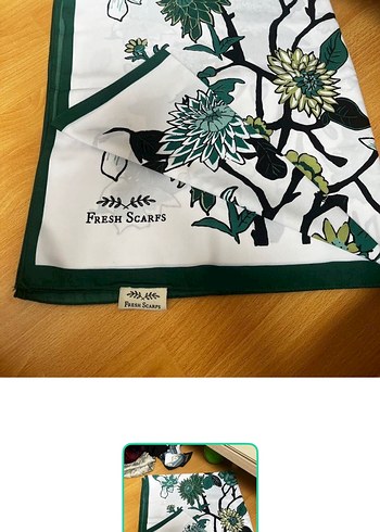Diğer Fresh Scarfs Ekru Cicekli İnce Kumas Esarp