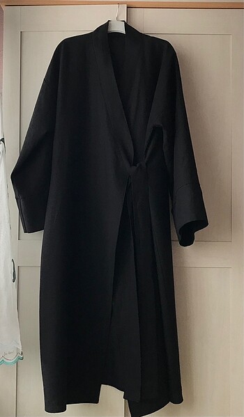 siyah keten kimono