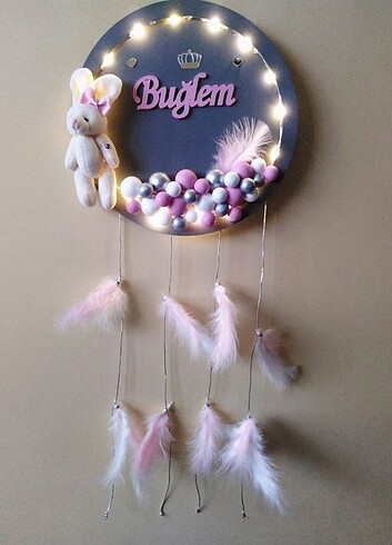 Kız bebek ışıklı kapı süsü